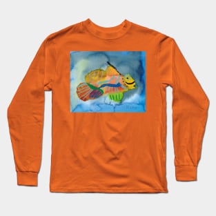 Colorful Mandarin Fish in Watercolors Long Sleeve T-Shirt